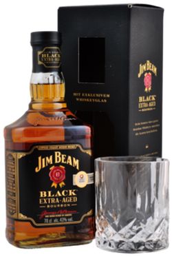 Jim Beam Black Extra Aged + 1 Sklenice 43% 0.7L