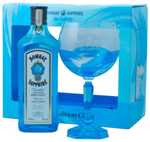 Bombay Sapphire + 1 Sklenice 40% 0,7L