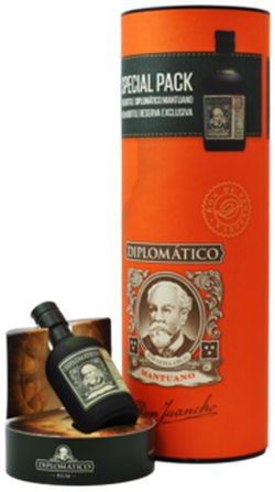 Diplomático Mantuano + Mini Diplomático Reserva Exclusiva 40% 0.7L + 0,05L